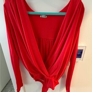 Free People Red Bodysuit